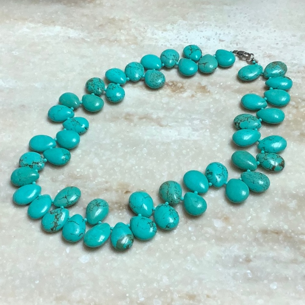 😍925 Silver Turquoise Teardrop Necklace😍NWOT